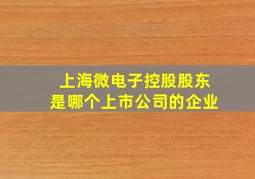 上海微电子控股股东是哪个上市公司的企业