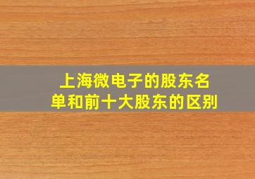 上海微电子的股东名单和前十大股东的区别