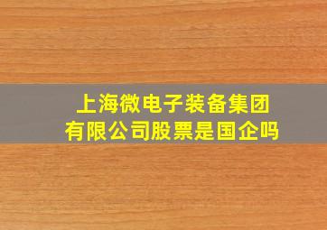 上海微电子装备集团有限公司股票是国企吗