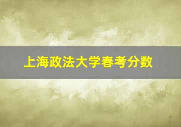 上海政法大学春考分数