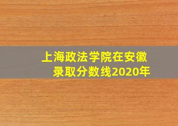 上海政法学院在安徽录取分数线2020年