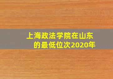 上海政法学院在山东的最低位次2020年