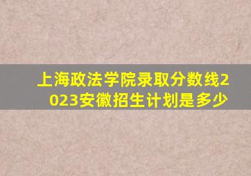 上海政法学院录取分数线2023安徽招生计划是多少