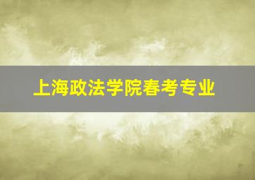 上海政法学院春考专业