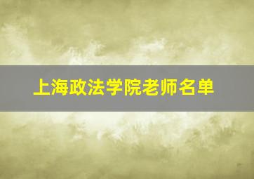 上海政法学院老师名单