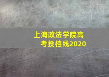 上海政法学院高考投档线2020