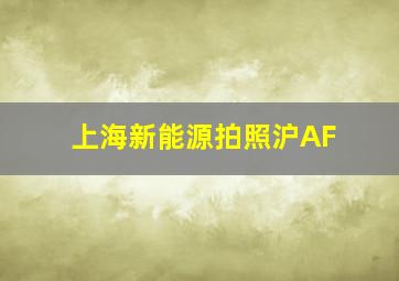 上海新能源拍照沪AF