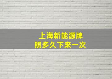 上海新能源牌照多久下来一次