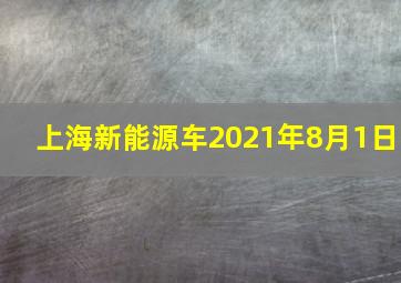 上海新能源车2021年8月1日