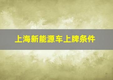 上海新能源车上牌条件