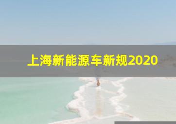 上海新能源车新规2020