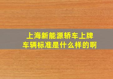 上海新能源轿车上牌车辆标准是什么样的啊