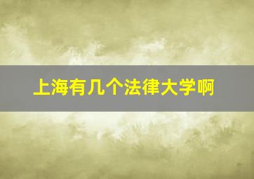 上海有几个法律大学啊