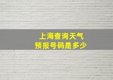 上海查询天气预报号码是多少