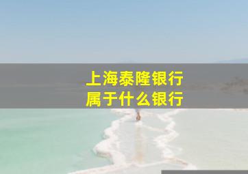 上海泰隆银行属于什么银行