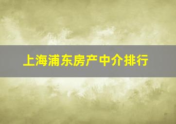 上海浦东房产中介排行