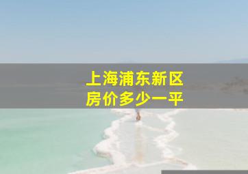 上海浦东新区房价多少一平