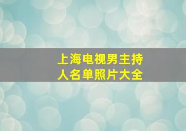 上海电视男主持人名单照片大全