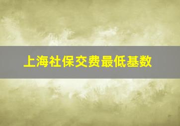 上海社保交费最低基数