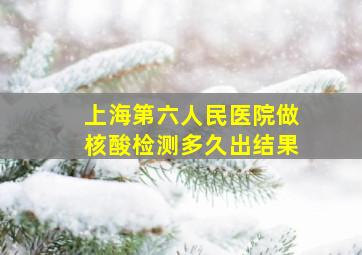 上海第六人民医院做核酸检测多久出结果