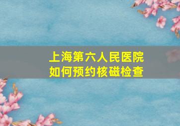 上海第六人民医院如何预约核磁检查