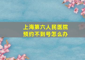 上海第六人民医院预约不到号怎么办