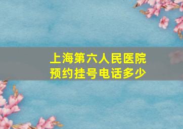 上海第六人民医院预约挂号电话多少