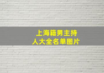 上海籍男主持人大全名单图片