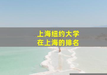 上海纽约大学在上海的排名