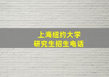 上海纽约大学研究生招生电话