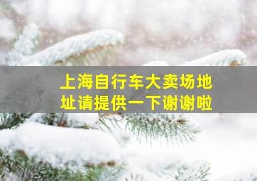 上海自行车大卖场地址请提供一下谢谢啦