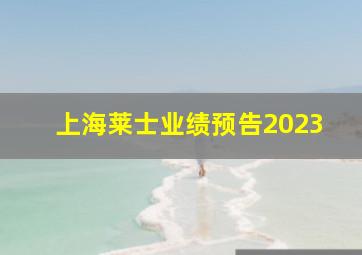 上海莱士业绩预告2023