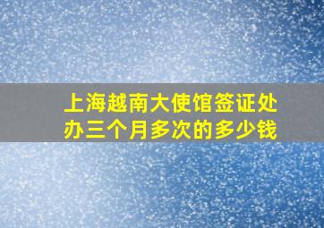 上海越南大使馆签证处办三个月多次的多少钱