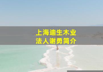 上海迪生木业法人谢勇简介