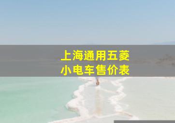 上海通用五菱小电车售价表