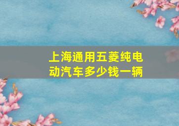 上海通用五菱纯电动汽车多少钱一辆