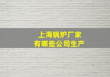 上海锅炉厂家有哪些公司生产