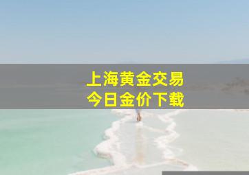 上海黄金交易今日金价下载