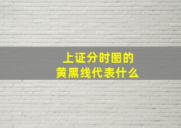 上证分时图的黄黑线代表什么