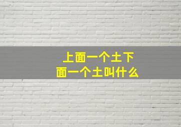 上面一个土下面一个土叫什么