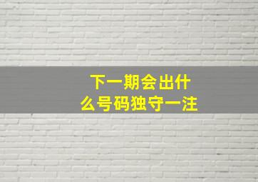 下一期会出什么号码独守一注