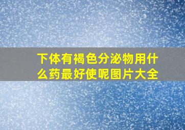 下体有褐色分泌物用什么药最好使呢图片大全