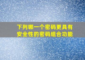 下列哪一个密码更具有安全性的密码组合功能