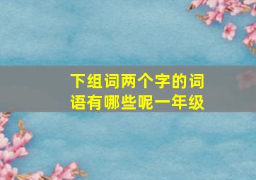 下组词两个字的词语有哪些呢一年级