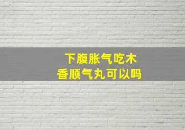 下腹胀气吃木香顺气丸可以吗