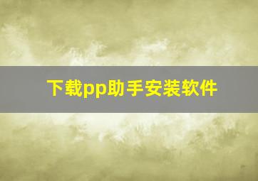 下载pp助手安装软件