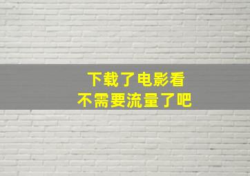 下载了电影看不需要流量了吧