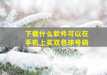 下载什么软件可以在手机上买双色球号码