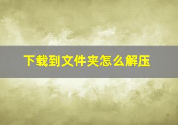 下载到文件夹怎么解压