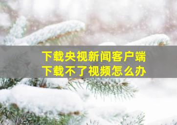 下载央视新闻客户端下载不了视频怎么办